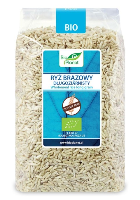 BIO PLANET Ryż brązowy długoziarnisty bezglutenowy BIO 1kg BIO PLANET Ryż brązowy długoziarnisty bezglutenowy BIO 1kg
