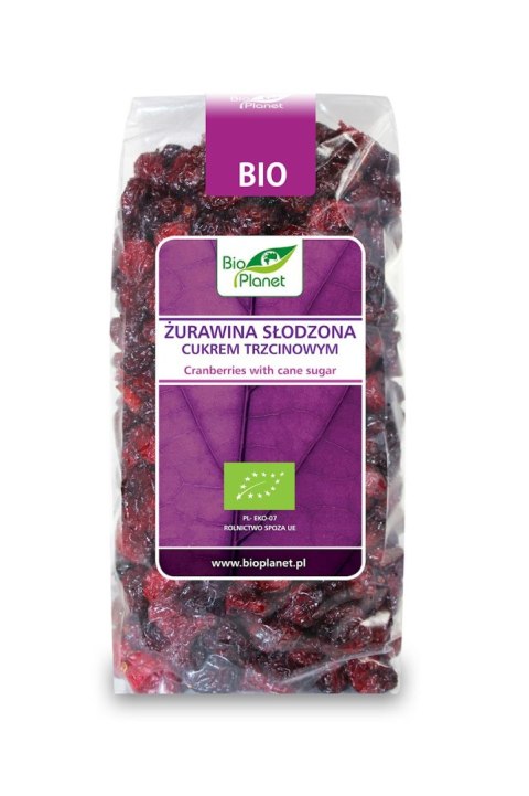 BIO PLANET Żurawina słodzona cukrem trzcinowym BIO 400g BIO PLANET Żurawina słodzona cukrem trzcinowym BIO 400g