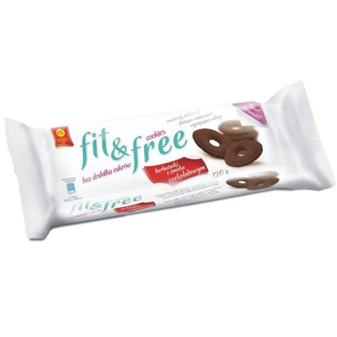 FIT&FREE Herbatniki czekoladowe bez cukru 120g CUKRY NYSKIE FIT&FREE Herbatniki czekoladowe bez cukru 120g CUKRY NYSKIE