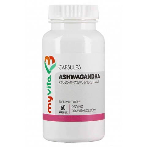 MyVita Ashwagandha ekstrakt 250mg, 60kaps. MyVita Ashwagandha ekstrakt 250mg, 60kaps.