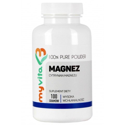 MyVita Magnez w proszku 100g - Cytrynian Magnezu MyVita Magnez w proszku 100g - Cytrynian Magnezu