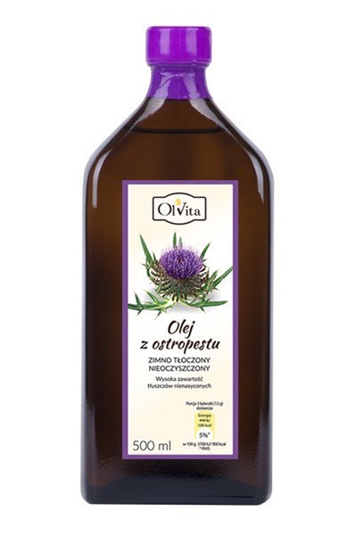 OLVITA Olej ostropestowy zimnotłoczony 500ml OLVITA Olej ostropestowy zimnotłoczony 500ml