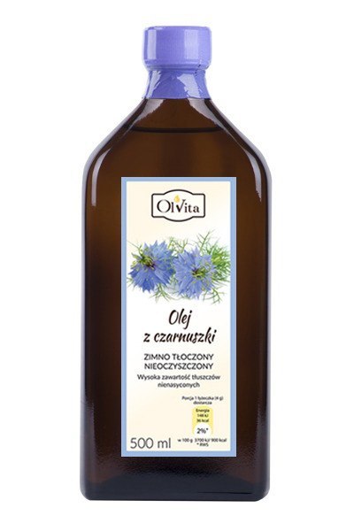 OLVITA Olej z czarnuszki zimnotłoczony 500ml (Egipt) OLVITA Olej z czarnuszki zimnotłoczony 500ml (Egipt)