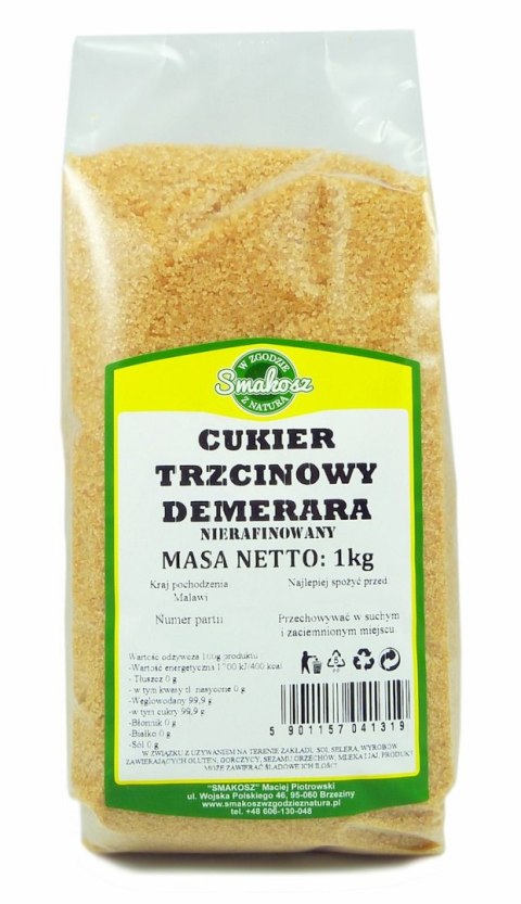 SMAKOSZ Cukier trzcinowy demerara 1kg SMAKOSZ Cukier trzcinowy demerara 1kg