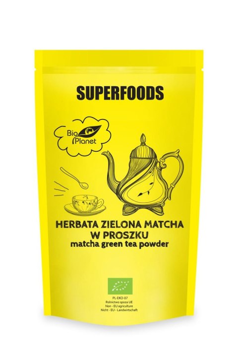 SUPERFOODS Herbata zielona Matcha w proszku BIO 100g BIO PLANET SUPERFOODS Herbata zielona Matcha w proszku BIO 100g BIO PLANET