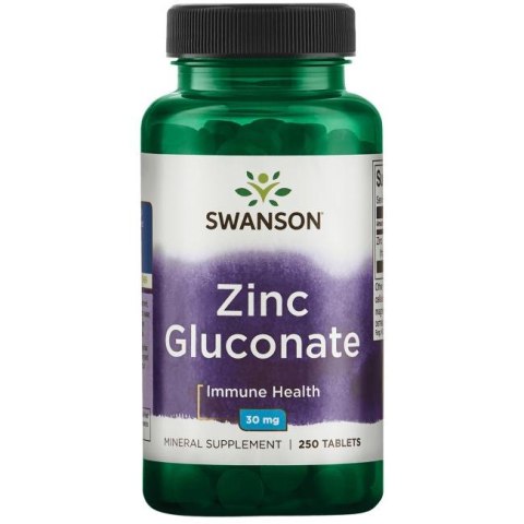 SWANSON Cynk - glukonian 30mg, 250tab. SWANSON Cynk - glukonian 30mg, 250tab.