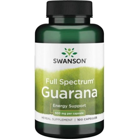 SWANSON Guarana 500mg 100kaps. SWANSON Guarana 500mg 100kaps.