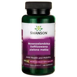 SWANSON Nowozelandzka liofilizowana zielona małża 500mg, 60kaps.