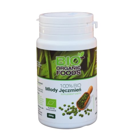 100% BIO Młody jęczmień TABLETKI 280g (ekstrakt - sok) BIO ORGANIC FOODS 100% BIO Młody jęczmień TABLETKI 280g (ekstrakt - sok) BIO ORGANIC FOODS