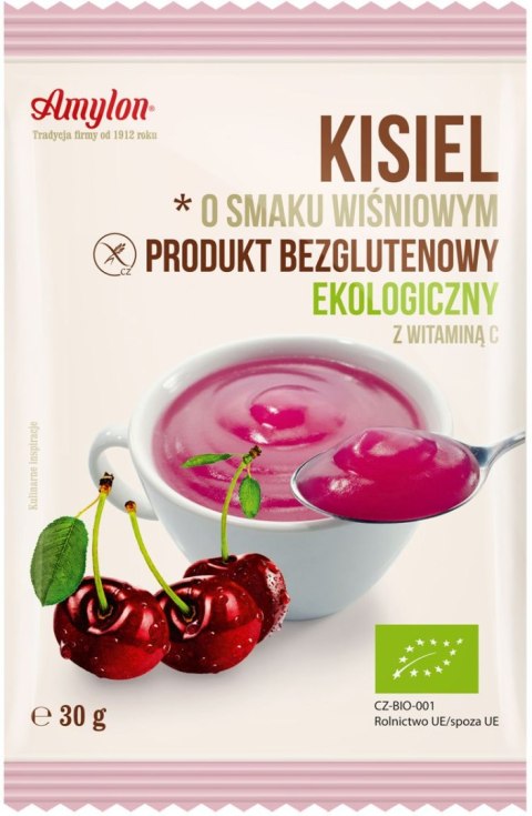 AMYLON Kisiel o smaku wiśniowym bezglutenowy BIO 30g AMYLON Kisiel o smaku wiśniowym bezglutenowy BIO 30g