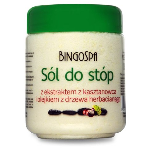 BINGOSPA Sól do stóp z ekstraktem z kasztanowca i olejkiem z drzewa herbacianego 550g BINGOSPA Sól do stóp z ekstraktem z kasztanowca i olejkiem z drzewa herbacianego 550g