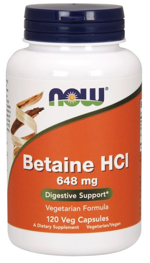 NOW FOODS Betaina HCL 648mg, 120vcaps. NOW FOODS Betaina HCL 648mg, 120vcaps.