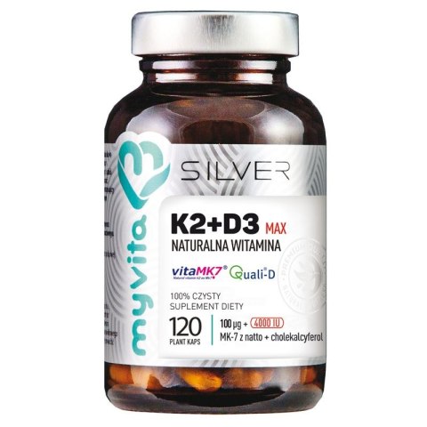 SILVER Witamina K2 100mcg + D3 MAX 4000 IU, 120kaps. MyVita SILVER Witamina K2 100mcg + D3 MAX 4000 IU, 120kaps. MyVita