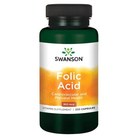 SWANSON Folic Acid 800mcg, 250kaps. - Kwas foliowy SWANSON Folic Acid 800mcg, 250kaps. - Kwas foliowy