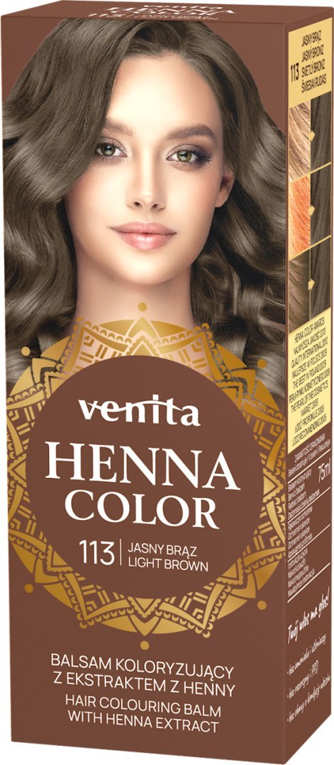 VENITA henna tuba nr 113 jasny brąz 75ml - balsam koloryzujący VENITA henna tuba nr 113 jasny brąz 75ml - balsam koloryzujący