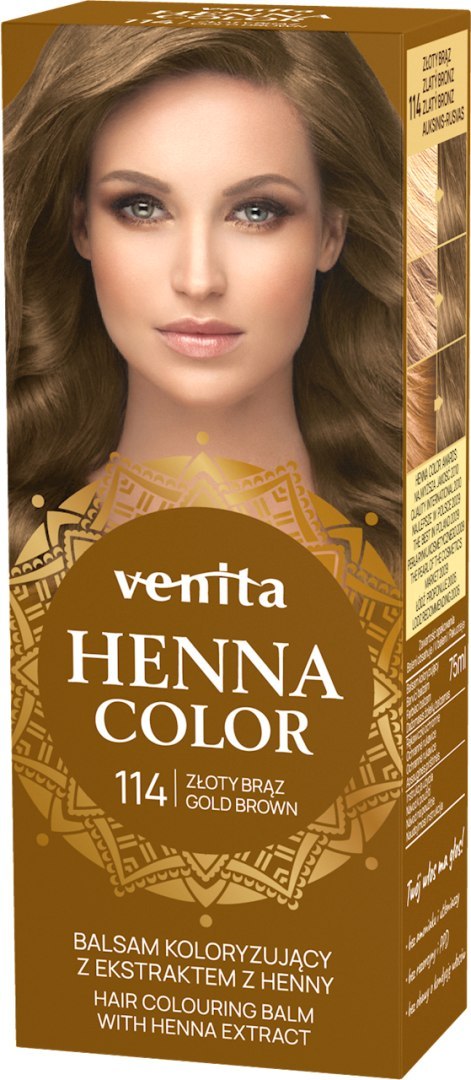 VENITA henna tuba nr 114 złoty brąz 75ml - balsam koloryzujący VENITA henna tuba nr 114 złoty brąz 75ml - balsam koloryzujący