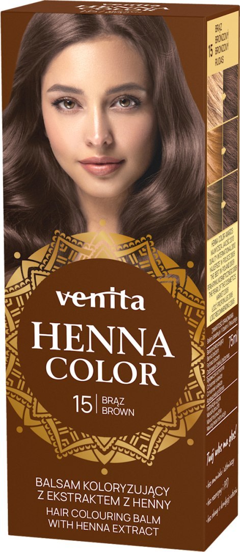 VENITA henna tuba nr 15 brąz 75ml - balsam koloryzujący VENITA henna tuba nr 15 brąz 75ml - balsam koloryzujący