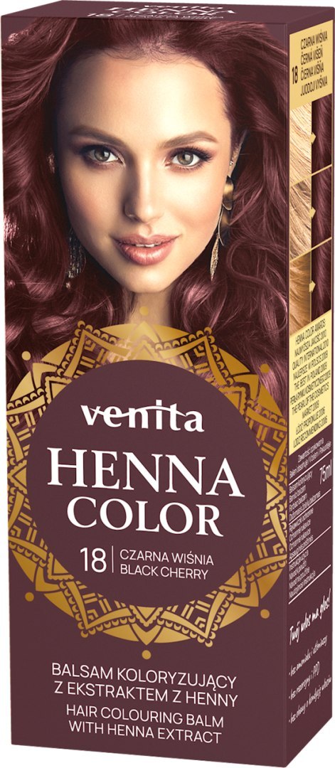 VENITA henna tuba nr 18 czarna wiśnia 75ml - balsam koloryzujący VENITA henna tuba nr 18 czarna wiśnia 75ml - balsam koloryzujący