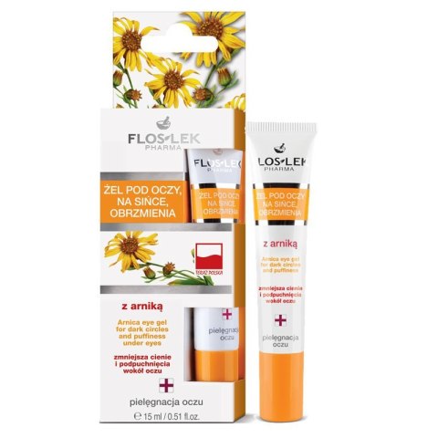 Żel arnikowy pod oczy na sińce, obrzmienia 15ml FLOSLEK Żel arnikowy pod oczy na sińce, obrzmienia 15ml FLOSLEK
