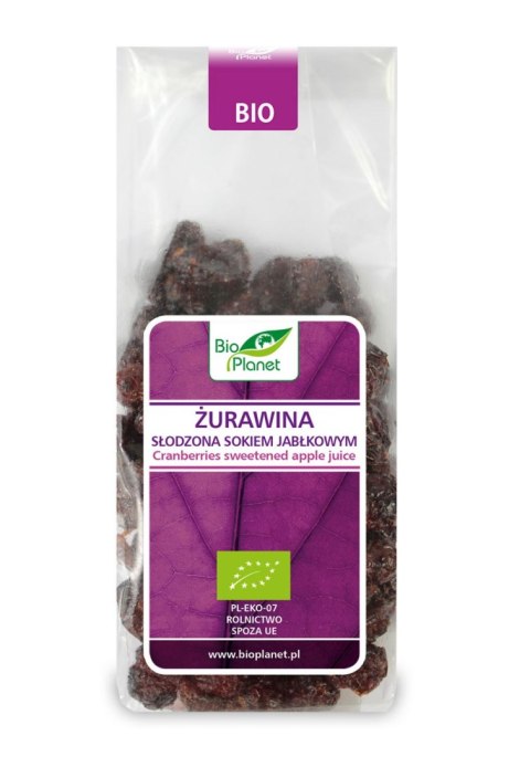 BIO PLANET Żurawina słodzona sokiem jabłkowym BIO 100g BIO PLANET Żurawina słodzona sokiem jabłkowym BIO 100g