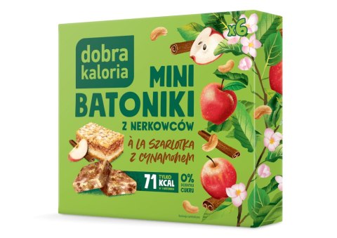 DOBRA KALORIA Mini batoniki a'la szarlotka z cynamonem z nerkowców (6x17g) KUBARA