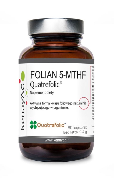 KENAY Folian 5-MTHF Quatrefolic 400mcg, 60kaps. - aktywny kwas foliowy KENAY Folian 5-MTHF Quatrefolic 400mcg, 60kaps. - aktywny kwas foliowy