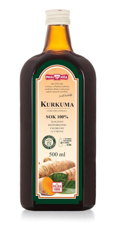 KURKUMA sok 100% 500ml bez cukru POLSKA RÓŻA KURKUMA sok 100% 500ml bez cukru POLSKA RÓŻA
