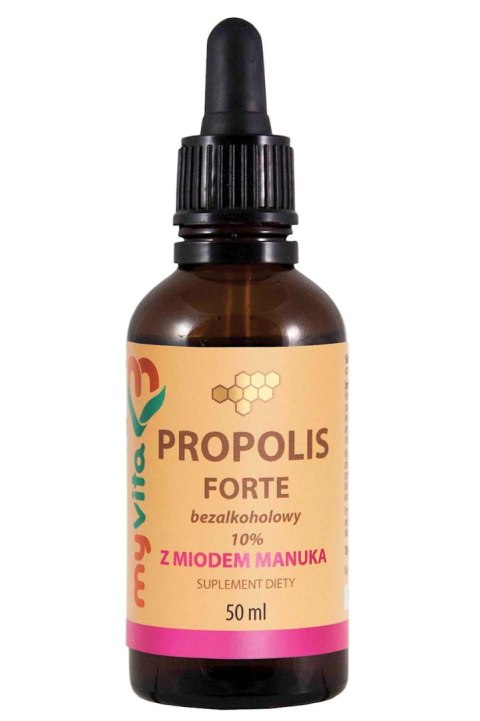 MyVita Propolis Forte bezalkoholowy z miodem Manuka 10% krople 50ml MyVita Propolis Forte bezalkoholowy z miodem Manuka 10% krople 50ml