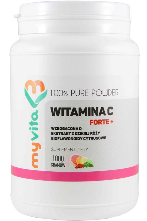 MyVita Witamina C FORTE+ proszek 1kg - witamina C + bioflawonoidy + dzika róża MyVita Witamina C FORTE+ proszek 1kg - witamina C + bioflawonoidy + dzika róża