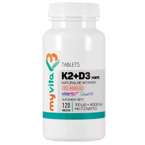 MyVita Witamina K2 100mcg + D3 4000 IU, 120tabl. MyVita Witamina K2 100mcg + D3 4000 IU, 120tabl.