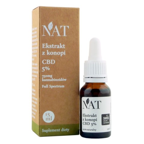 NAT Ekstrakt z konopi Full Spectrum 5% CBD 15ml NAT Ekstrakt z konopi Full Spectrum 5% CBD 15ml