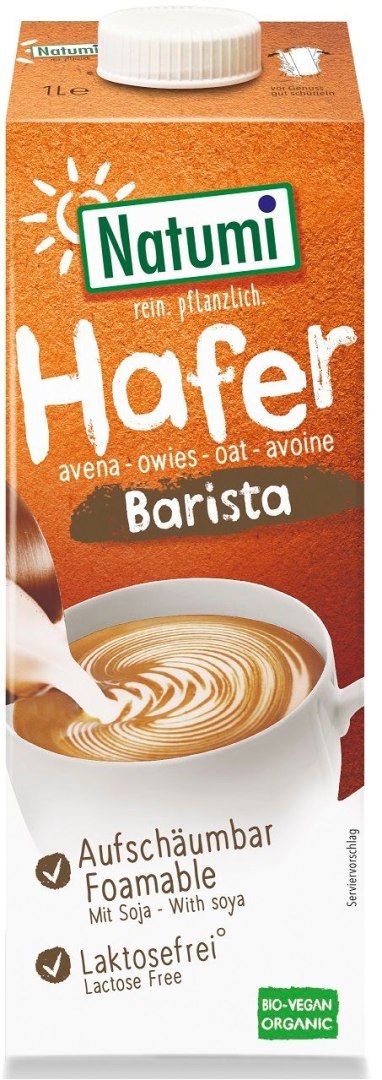 NATUMI Napój owsiano-sojowy Barista bez dodatku cukru BIO 1L NATUMI Napój owsiano-sojowy Barista bez dodatku cukru BIO 1L