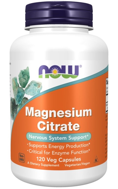 NOW FOODS Magnesium Citrate 888mg (133mg magnezu), 120vcaps. - Cytrynian magnezu NOW FOODS Magnesium Citrate 888mg (133mg magnezu), 120vcaps. - Cytrynian magnezu