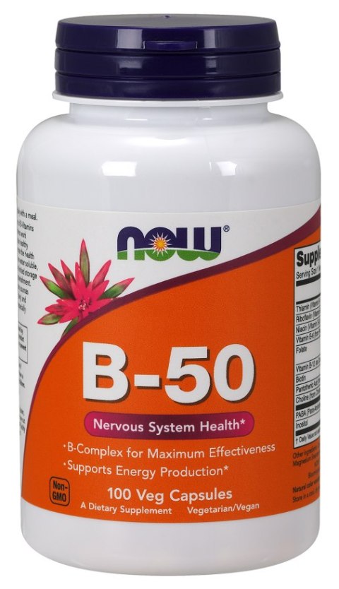 NOW FOODS Witamina B-50, 100vcaps. - Kompleks Witaminy B NOW FOODS Witamina B-50, 100vcaps. - Kompleks Witaminy B