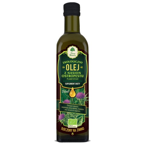 Olej z nasion ostropestu plamistego tłoczony na zimno BIO 250ml DARY NATURY Olej z nasion ostropestu plamistego tłoczony na zimno BIO 250ml DARY NATURY