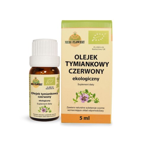 Olejek tymiankowy czerwony 100% BIO 5ml MEDI-FLOWERY Olejek tymiankowy czerwony 100% BIO 5ml MEDI-FLOWERY