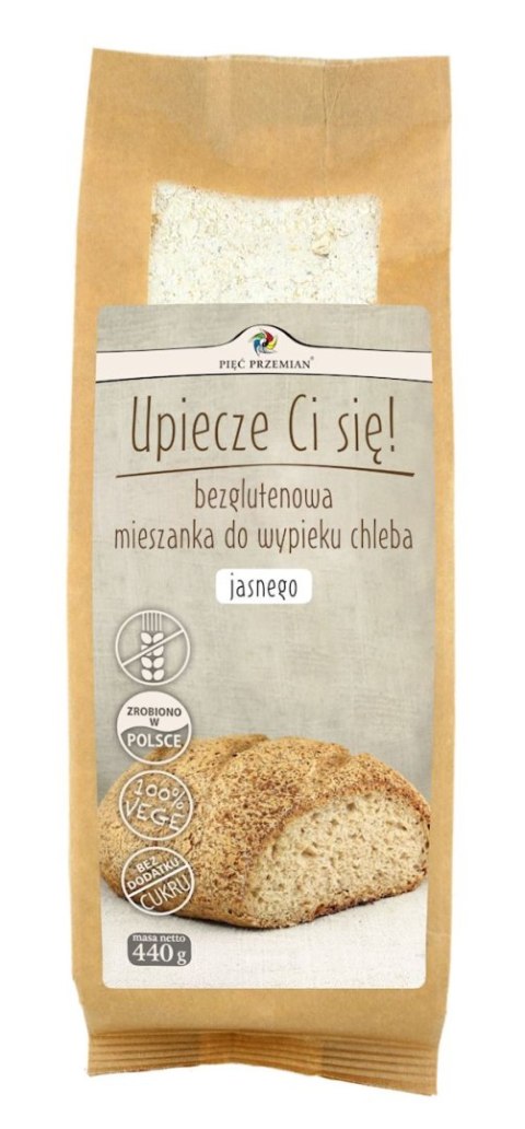 PIĘĆ PRZEMIAN Mieszanka do wypieku chleba jasnego bezglutenowa 440g