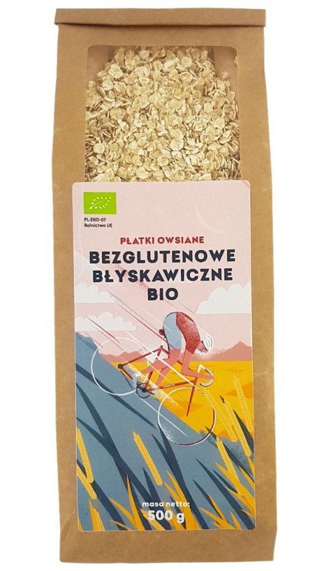 PIĘĆ PRZEMIAN Płatki owsiane bezglutenowe błyskawiczne BIO 500g PIĘĆ PRZEMIAN Płatki owsiane bezglutenowe błyskawiczne BIO 500g