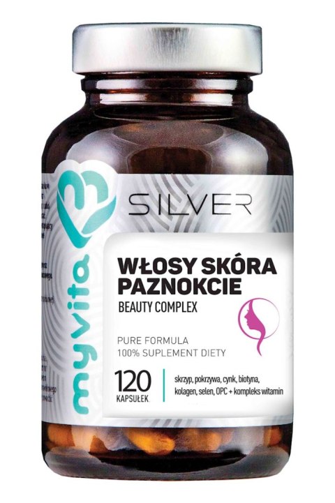 SILVER Włosy, skóra, paznokcie - Beauty Complex 120kaps. MyVita SILVER Włosy, skóra, paznokcie - Beauty Complex 120kaps. MyVita