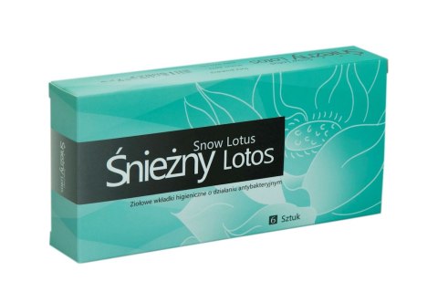 ŚNIEŻNY LOTOS 6 sztuk - ziołowe wkładki higieniczne o działaniu antybakteryjnym ŚNIEŻNY LOTOS 6 sztuk - ziołowe wkładki higieniczne o działaniu antybakteryjnym