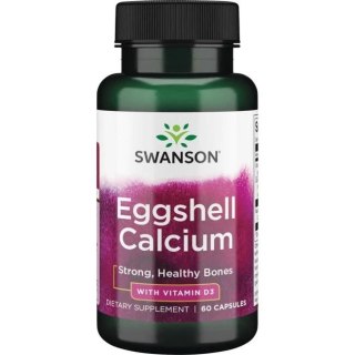 SWANSON Eggshell Calcium + Vitamin D-3 60kaps. - Wapń ze skorupki jaja kurzego + D-3