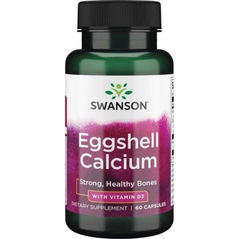 SWANSON Eggshell Calcium + Vitamin D-3 60kaps. - Wapń ze skorupki jaja kurzego + D-3 SWANSON Eggshell Calcium + Vitamin D-3 60kaps. - Wapń ze skorupki jaja kurzego + D-3