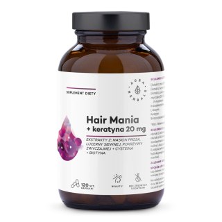 AURA HERBALS Hair Mania + keratyna 20mg 120 kaps.