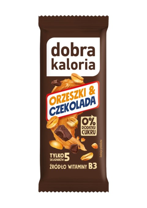 DOBRA KALORIA Baton orzeszki & czekolada 35g KUBARA DOBRA KALORIA Baton orzeszki & czekolada 35g KUBARA