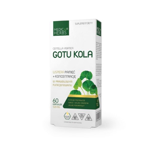 MEDICA HERBS Gotu Kola 520mg, 60 kaps. MEDICA HERBS Gotu Kola 520mg, 60 kaps.