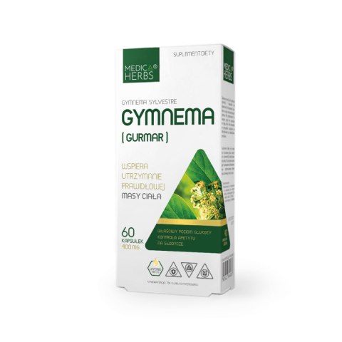 MEDICA HERBS Gymnema (Gurmar) 400mg, 60 kaps. MEDICA HERBS Gymnema (Gurmar) 400mg, 60 kaps.