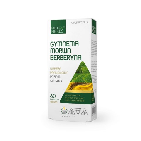 MEDICA HERBS Gymnema, Morwa, Berberyna 60 kaps. MEDICA HERBS Gymnema, Morwa, Berberyna 60 kaps.