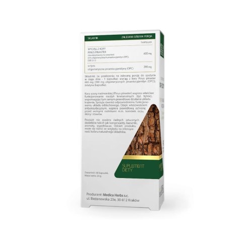 MEDICA HERBS Kora Sosny 600mg, 40 kaps. (390mg OPC) MEDICA HERBS Kora Sosny 600mg, 40 kaps. (390mg OPC)