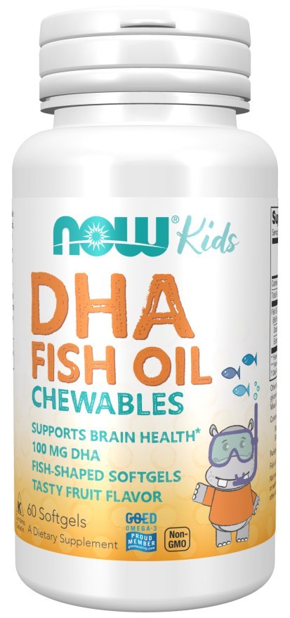 NOW FOODS DHA Kids Fish Oil 60 kaps. do żucia NOW FOODS DHA Kids Fish Oil 60 kaps. do żucia