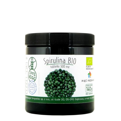 PIĘĆ PRZEMIAN Spirulina BIO tabletki 500mg, 140g PIĘĆ PRZEMIAN Spirulina BIO tabletki 500mg, 140g